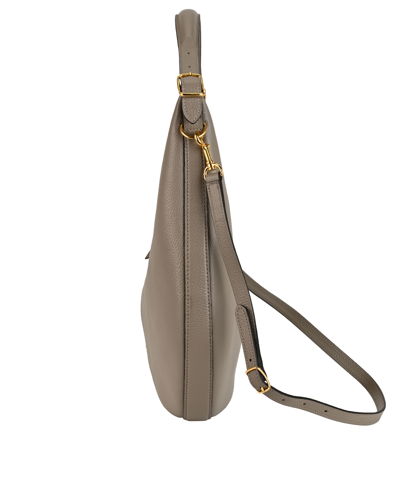 Small Selby Hobo, &pound;495, Handbags, Grey, Leather, Bottom view